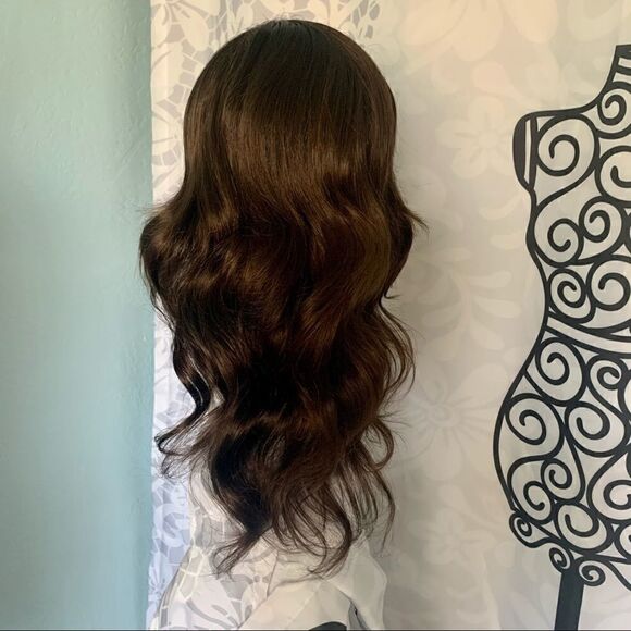 Forever Young long brown synthetic wig. Size OS - Picture 6 of 12